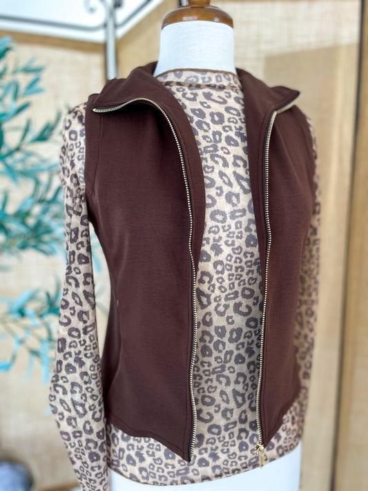 Leopard Mesh Top