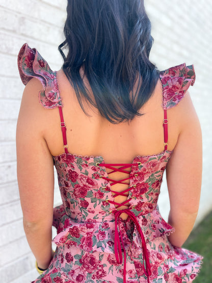 Tiered Floral Midi Dress