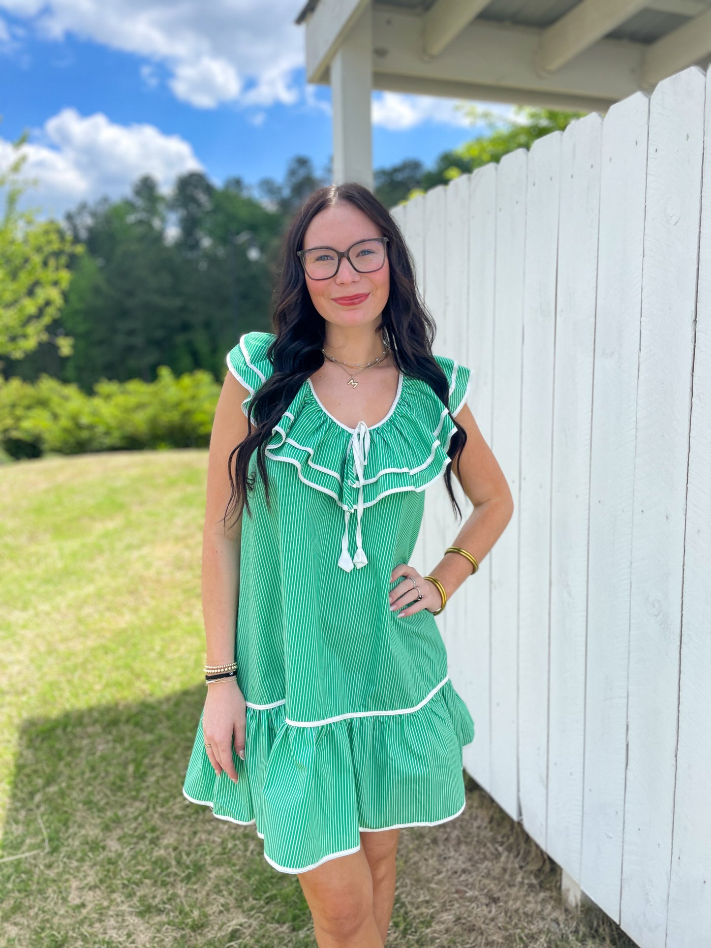 Adeline Ruffle Neck Dress