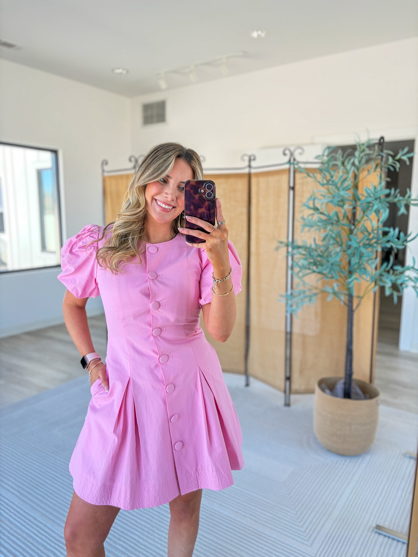 Poise Button Up Mini Dress