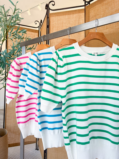 Striped Quarter Sleeve Top