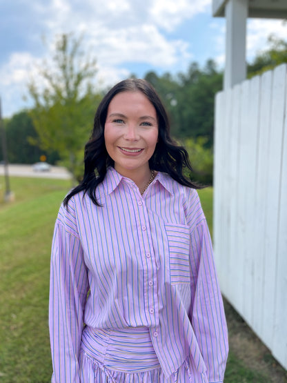 Anika Striped Button Up