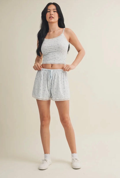 Brie Lace Trimmed Pajama Top