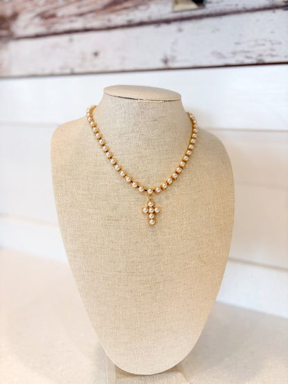 Pearl Cross Necklace