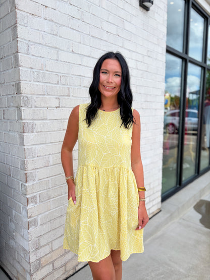 Leaf Patterned Dress