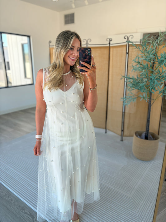 Pearl Tooled Midi Dress