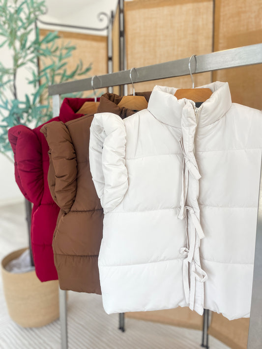 Callie Bow Puffer Vest