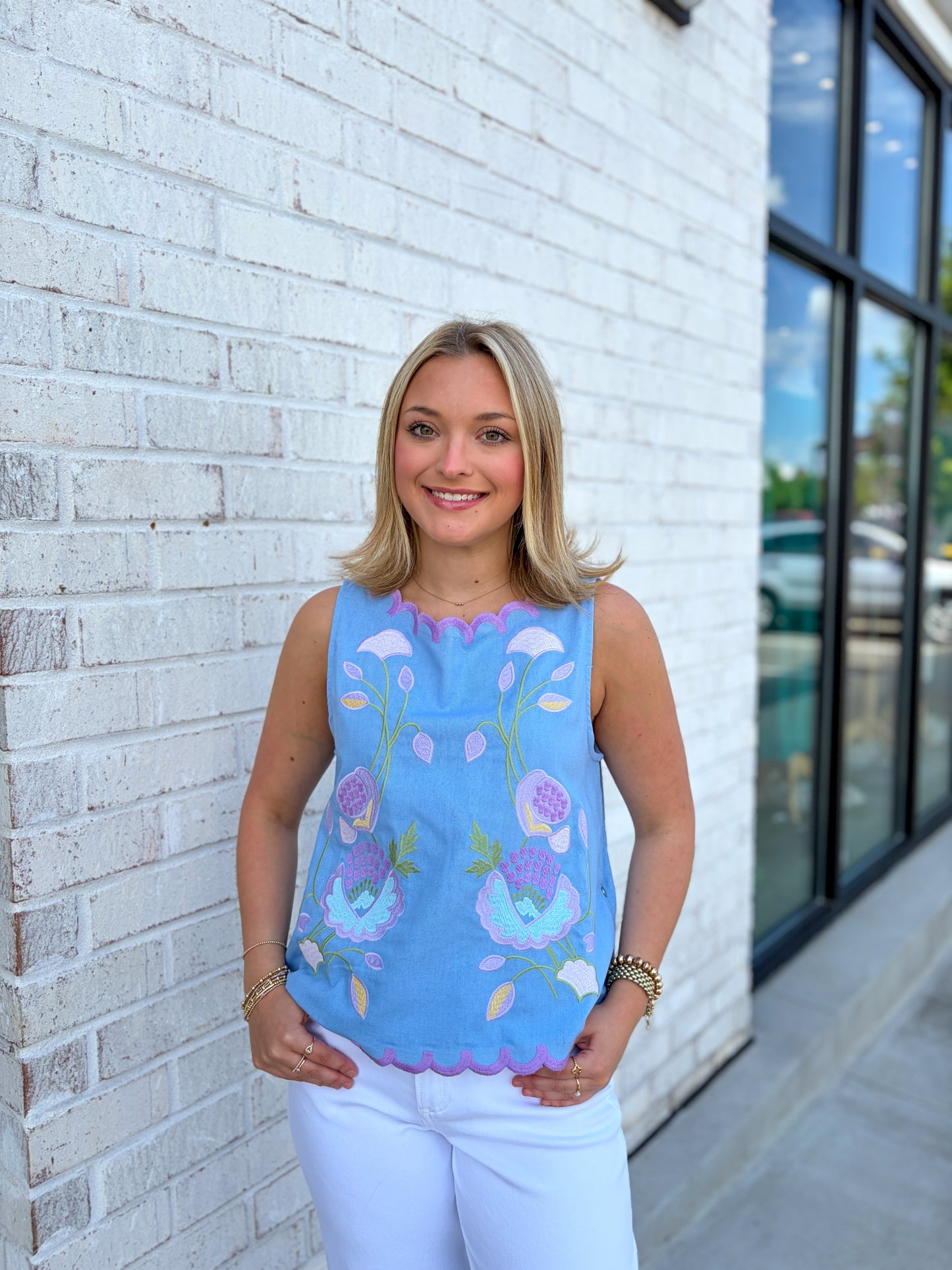 Mickie Embroidered Top