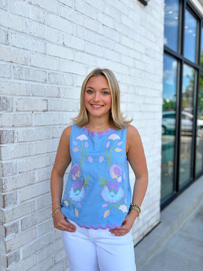 Mickie Embroidered Top