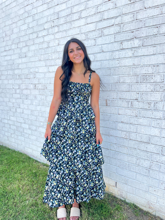Tatum Tiered Floral Midi Dress