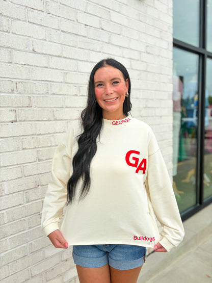 Georgia Bulldogs Mock Neck Crewneck