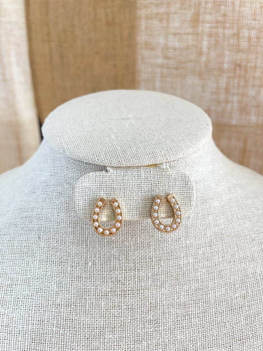 Pearl Horseshoe  Earrings