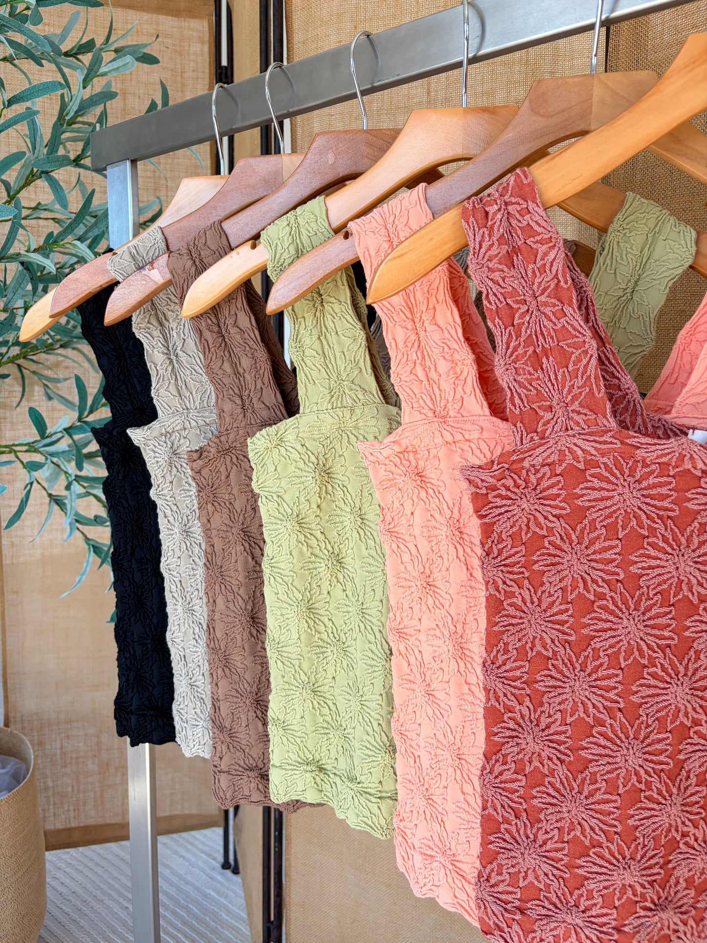 Floral Textured Fitted Top