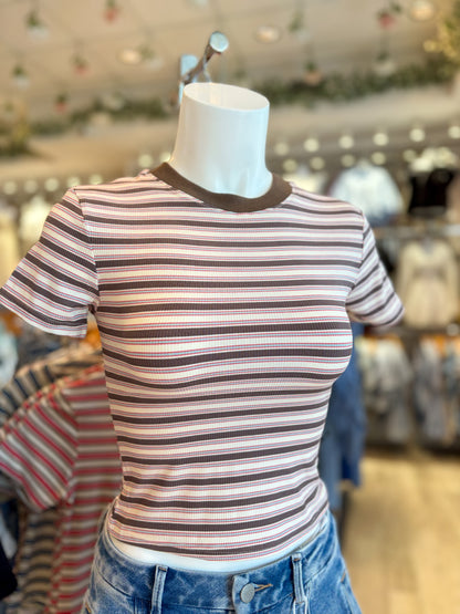 Striped Fitted Crop Top