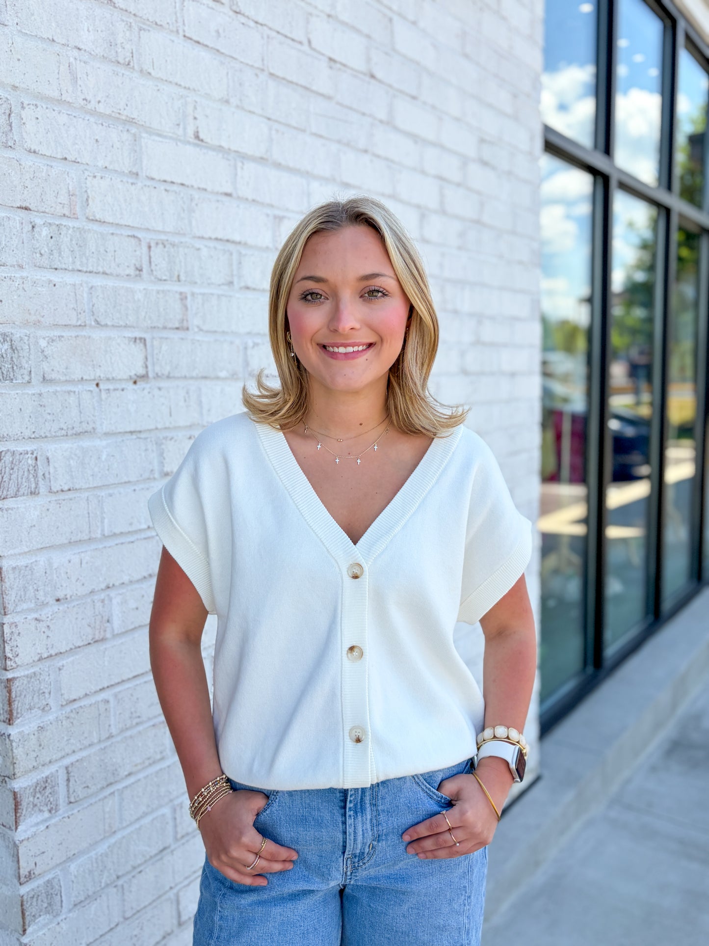 Loren Button Up Top