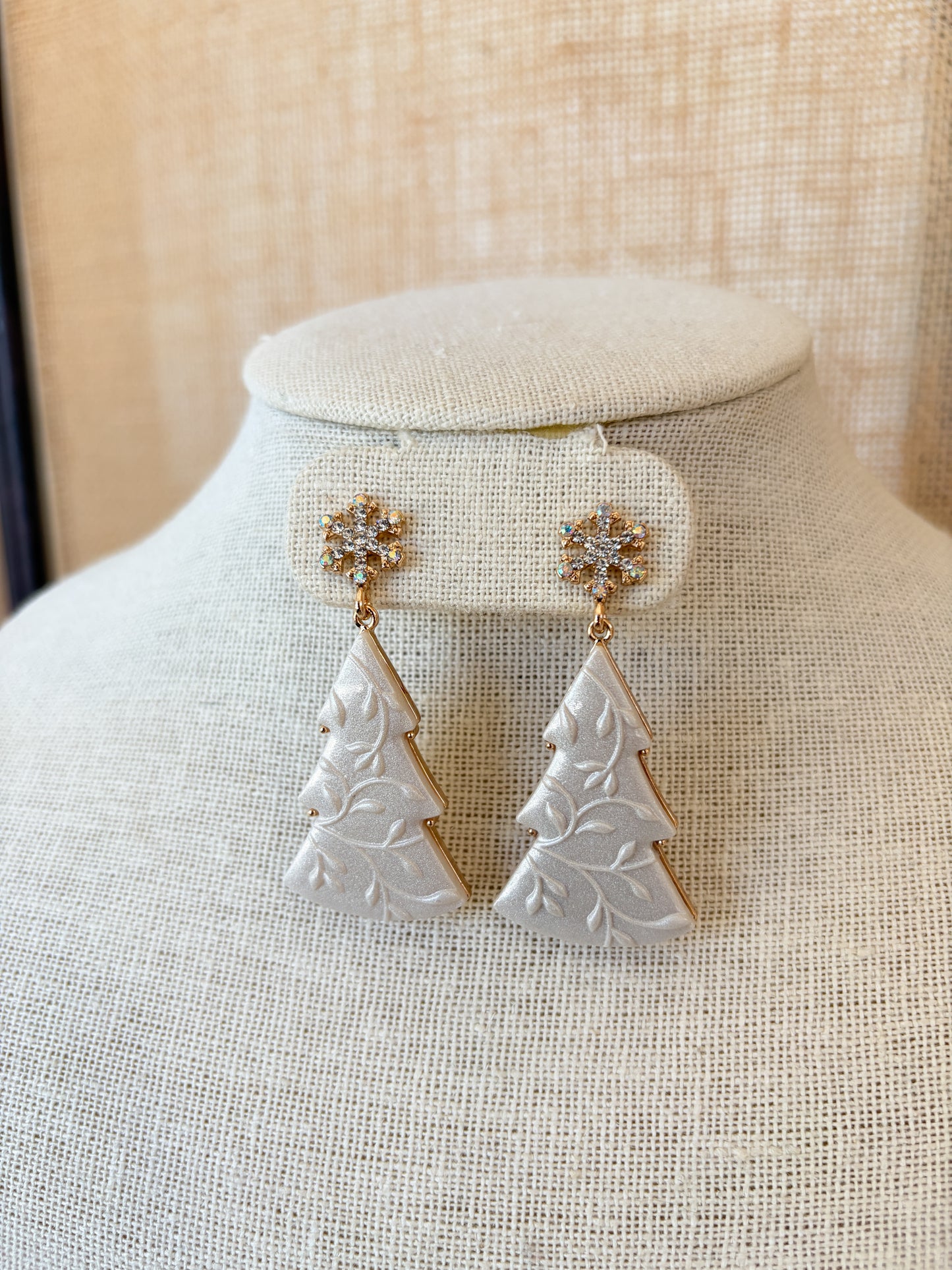 Gold Christmas Tree Earrings
