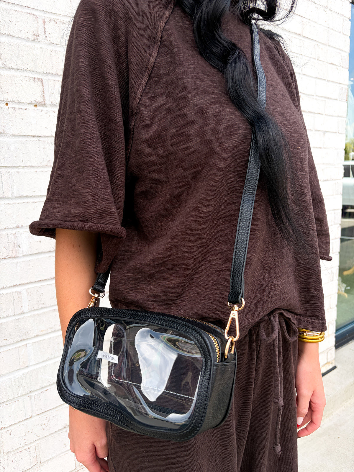 Small Clear Stadium Bag - Black