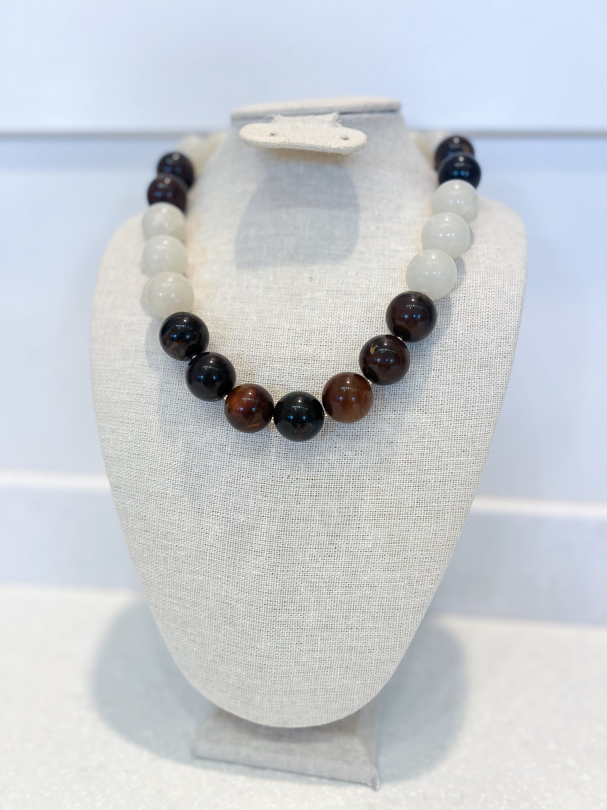 White & Brown Bubble Necklace