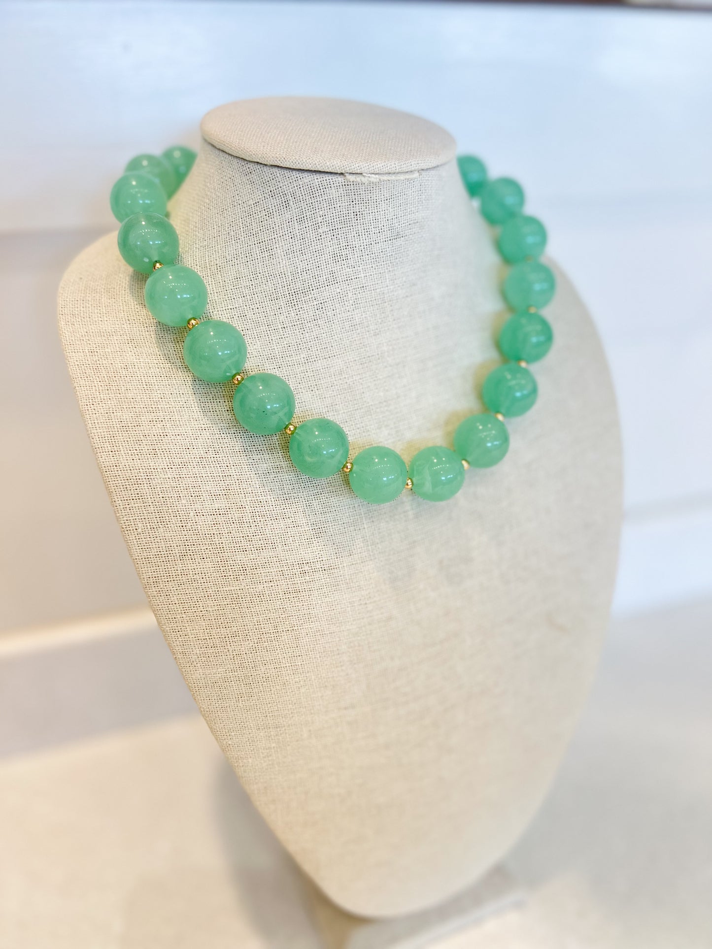 Large Beaded Necklace - Green