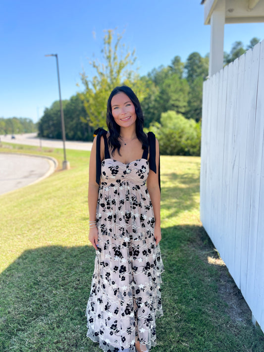 Sheer Tiered Midi Dress
