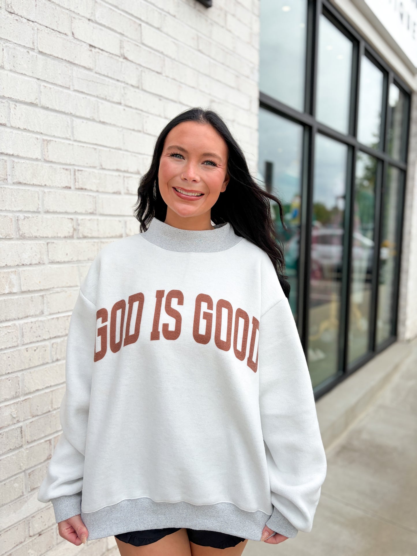 Jesus/God Is Good Mock Neck