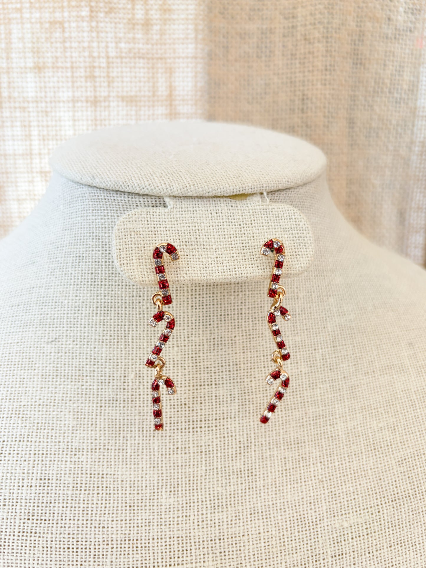 Candy Cane Dangle Earrings