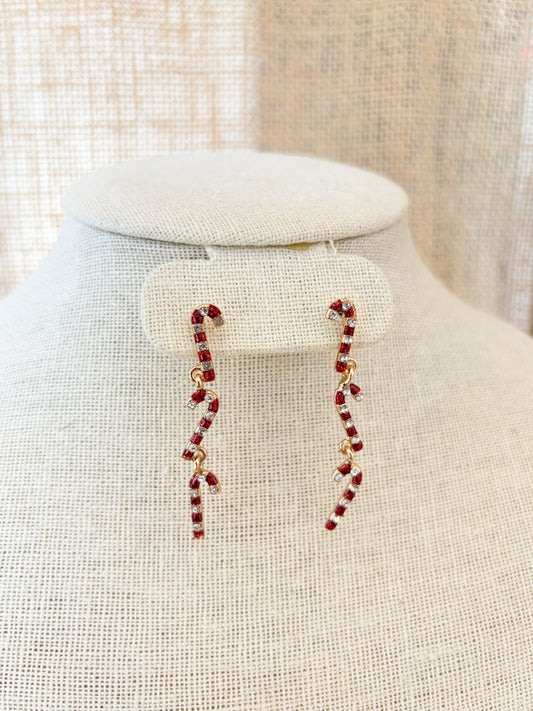 Candy Cane Dangle Earrings