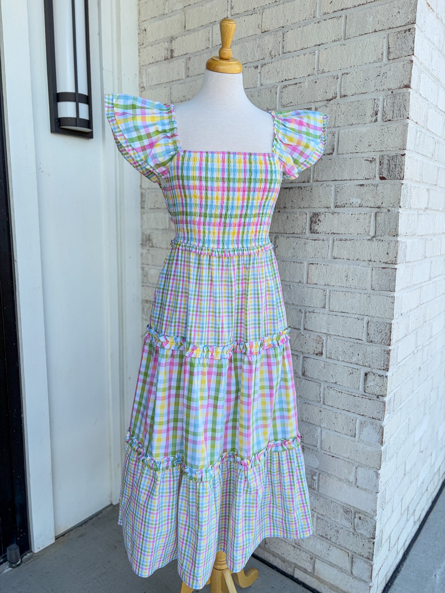 Colorful Plaid Midi Dress