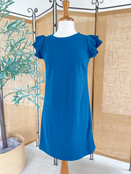 Ruffle Sleeve Simple Dress