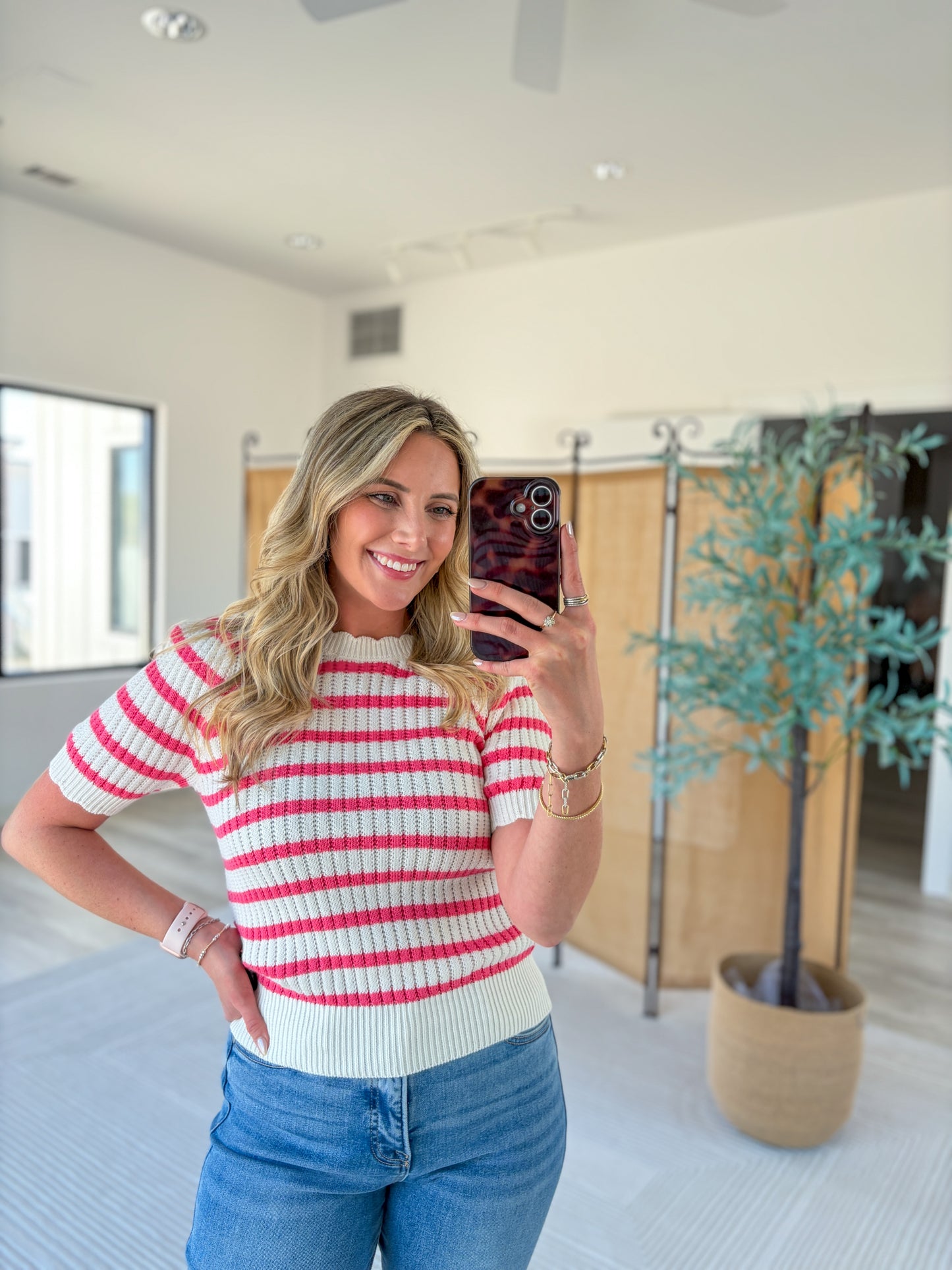 Steph Striped Knit Top