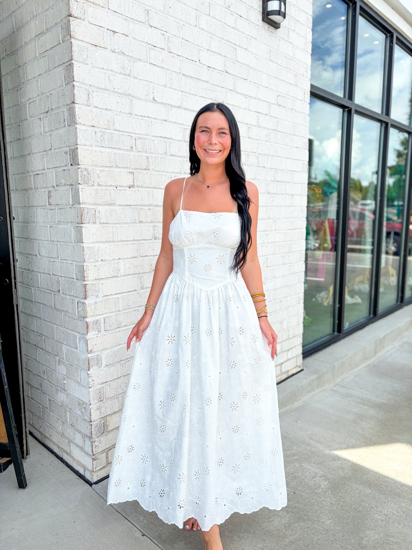 Karsen Eyelet Midi Dress