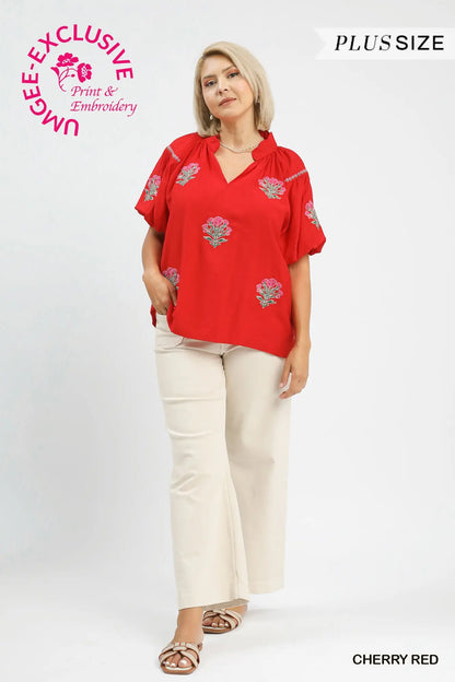 Evie Puff Sleeve Blouse - PLUS
