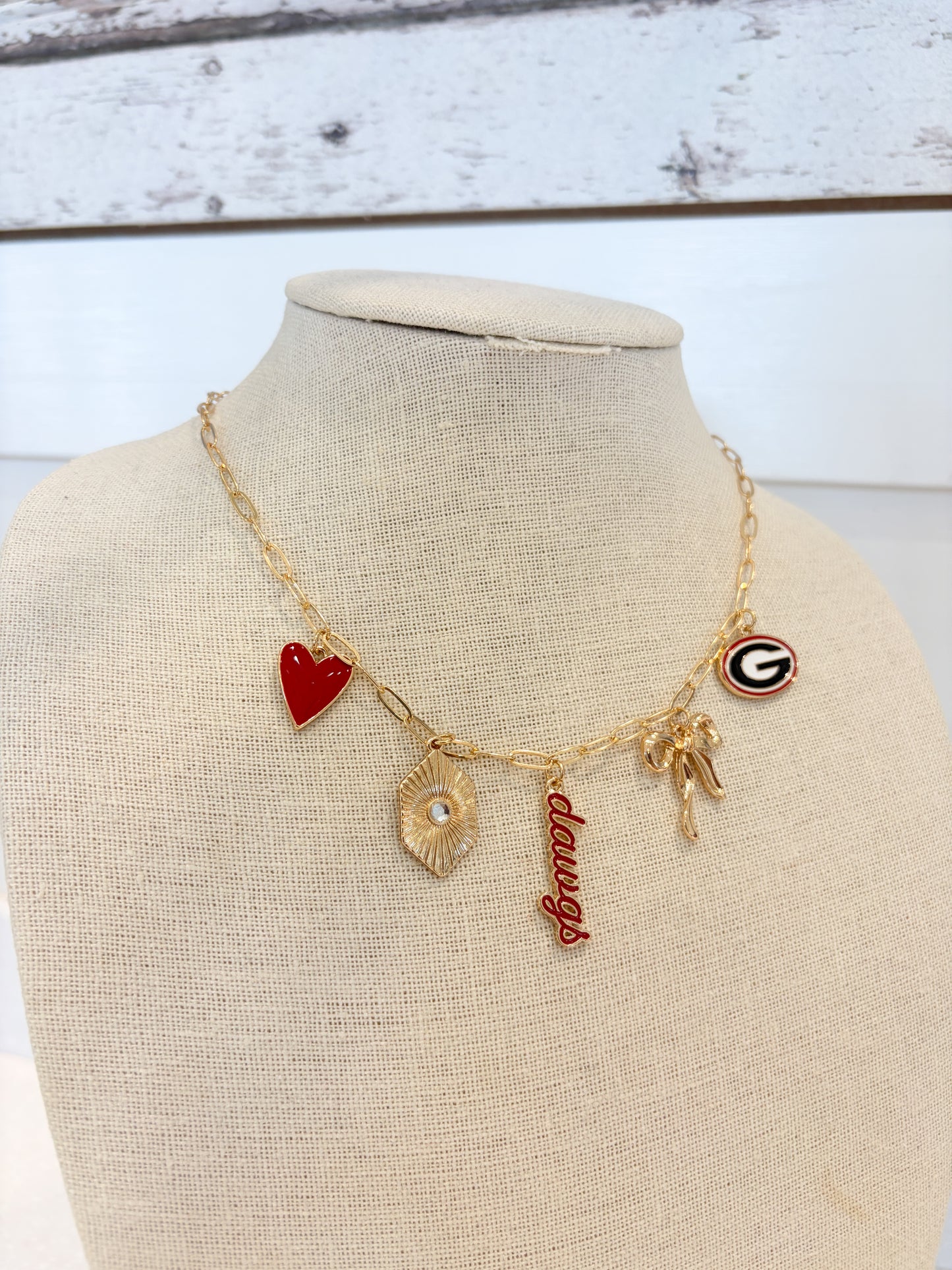 Georgia Bulldogs Charm Necklace