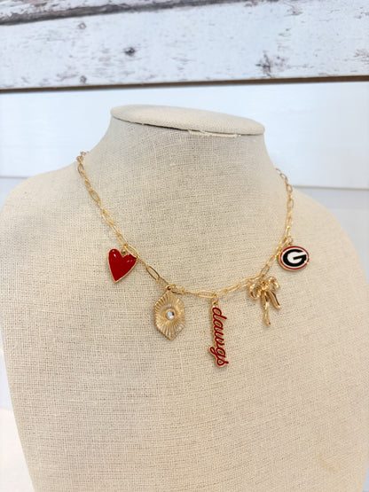 Georgia Bulldogs Charm Necklace