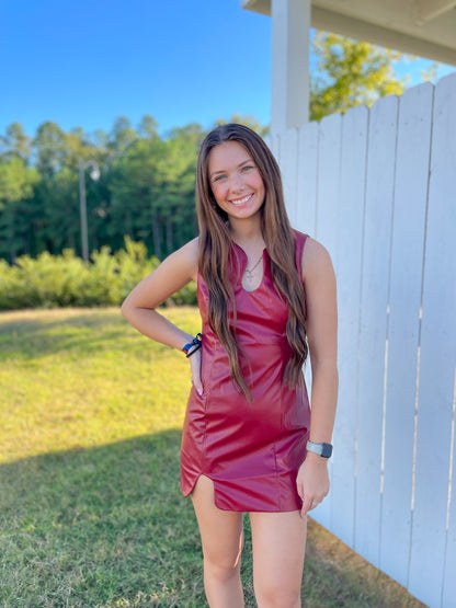 Sherry Faux Leather Dress