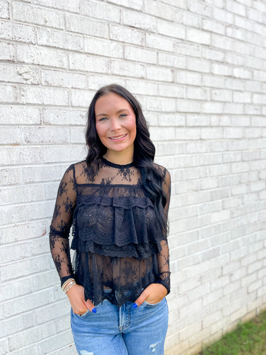 Lace Tiered Top