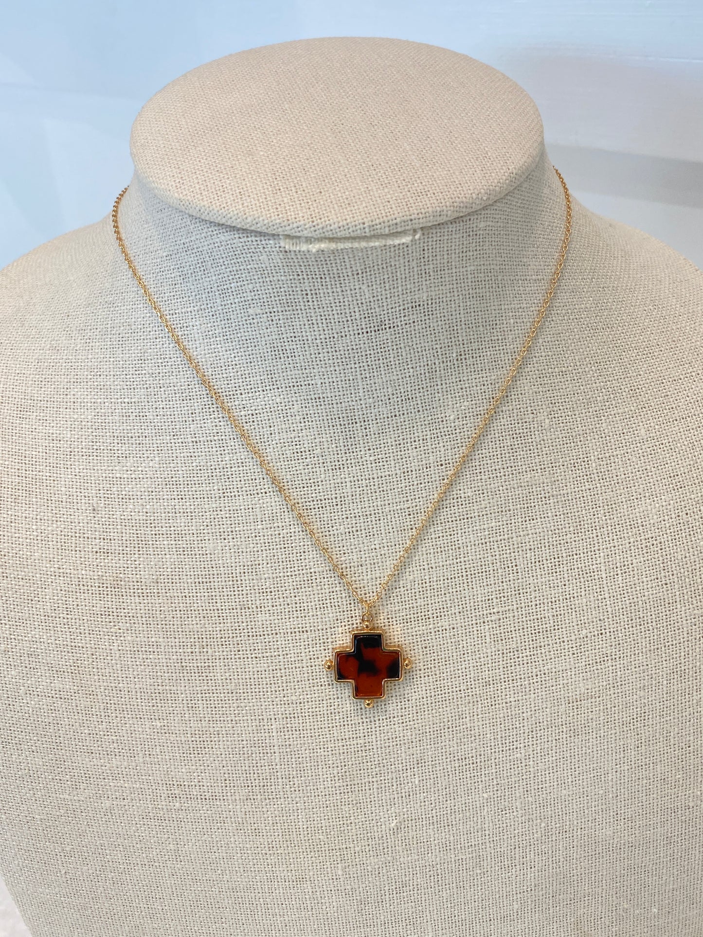 Tortoise Shell Pendant Necklace