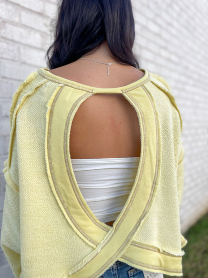 Textured Open Back Top