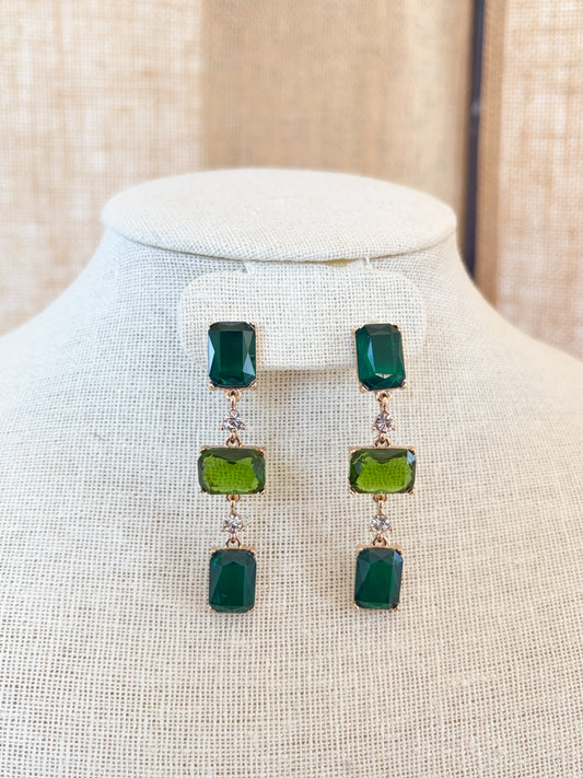 Gemstone Tiered Dangle Earrings