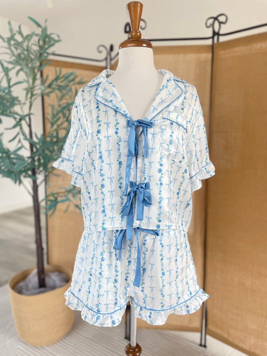 Bow Silk Pajamas