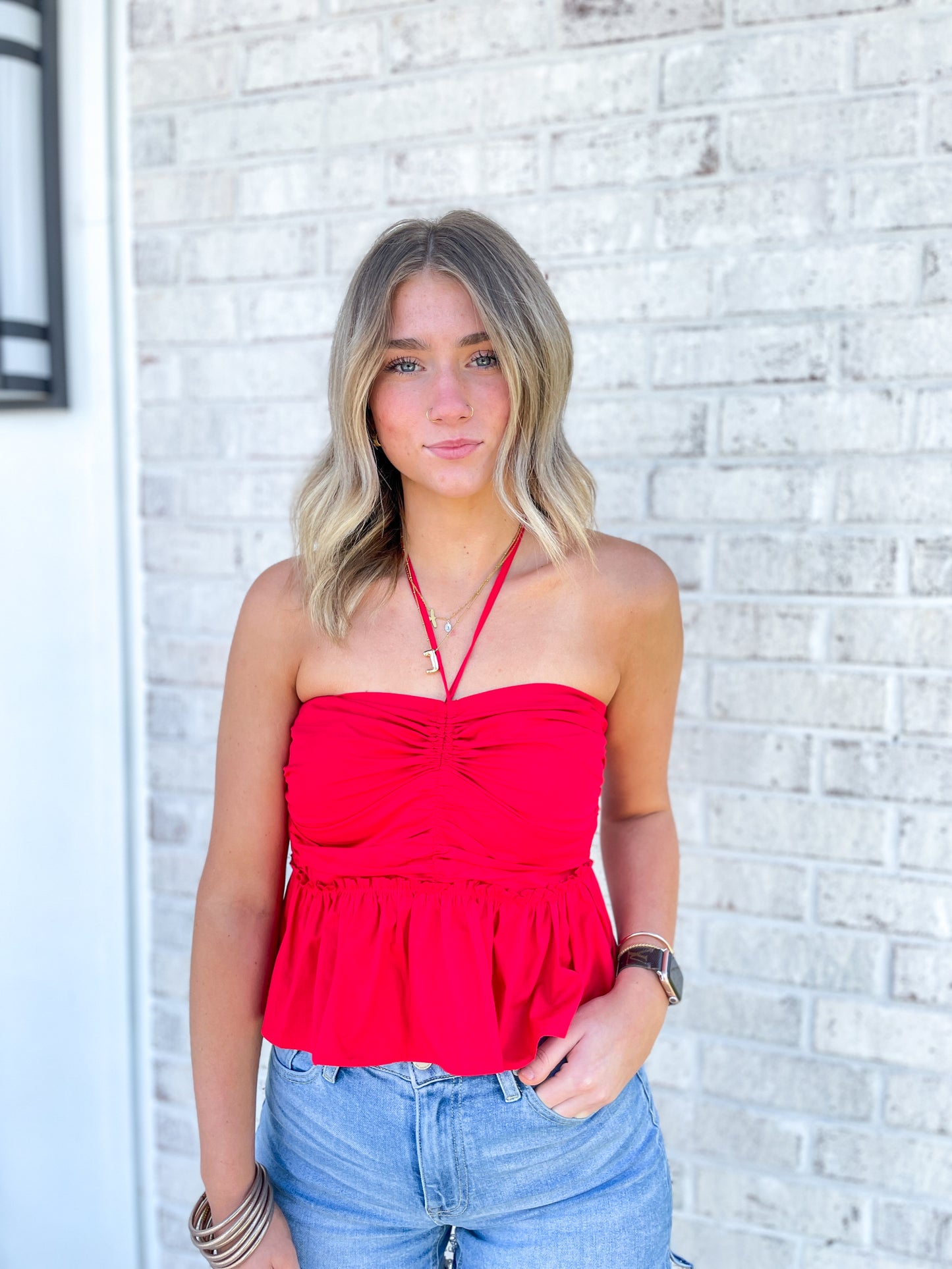 Cleo Halter Tie Top