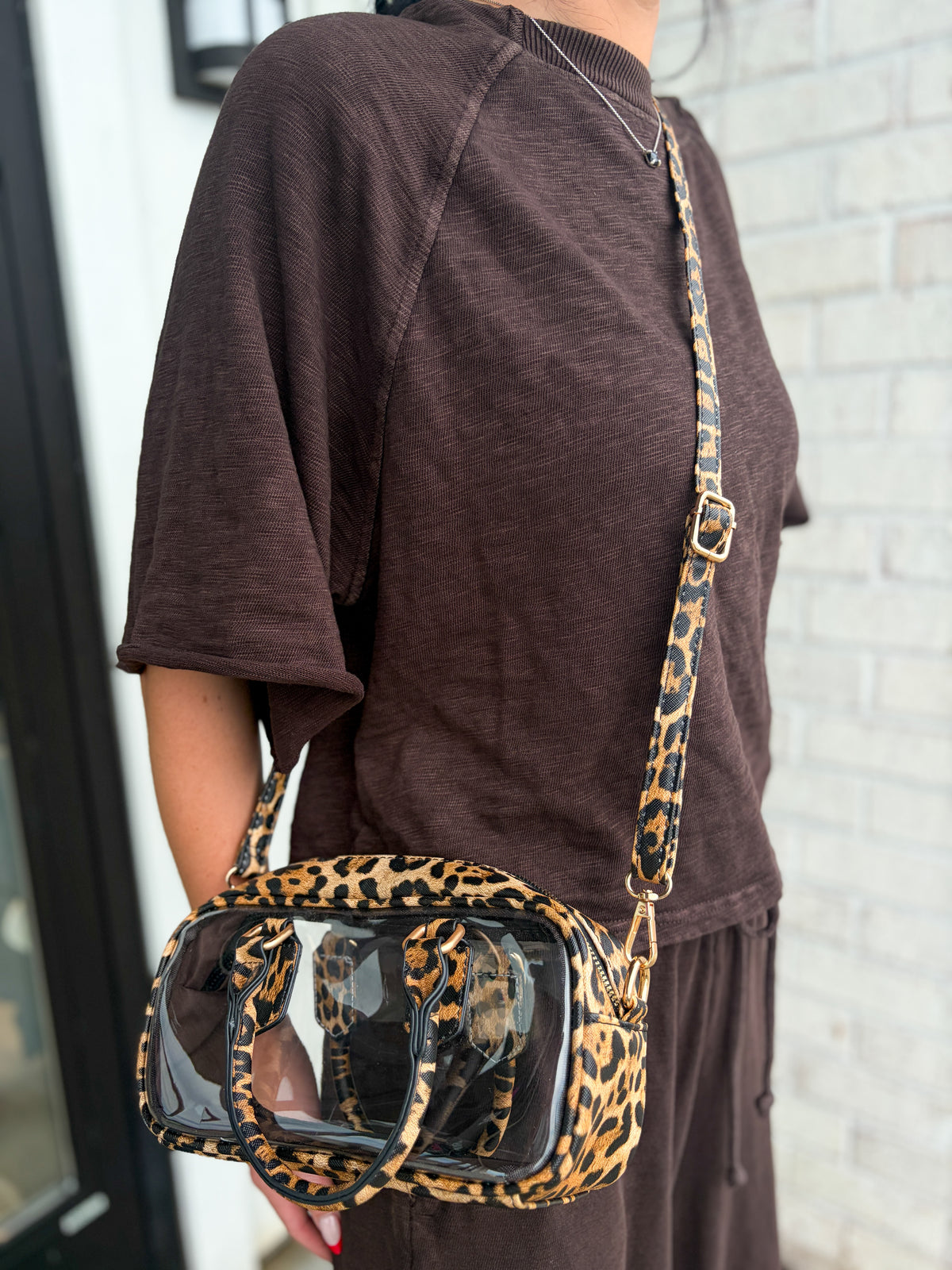 Medium Leopard Clear Bag