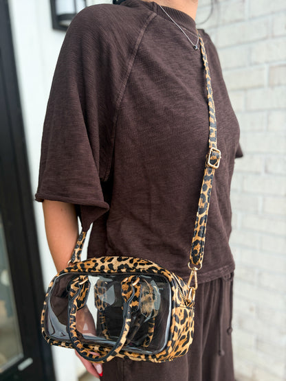 Medium Leopard Clear Bag