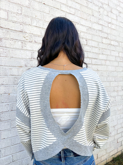 Stripped Open Back Top