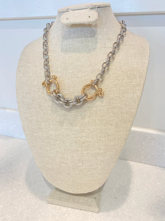Two Toned Chain Linked Necklace