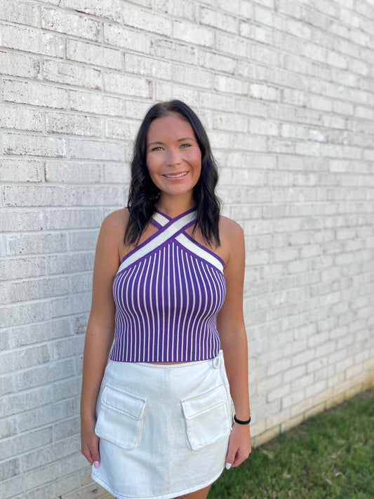 Crisscross Striped Top