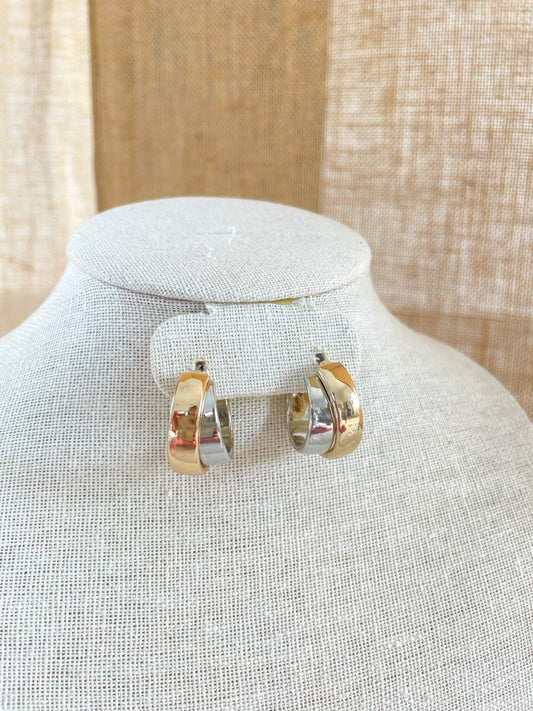 Gold & Silver Chucky Hoop Earrings