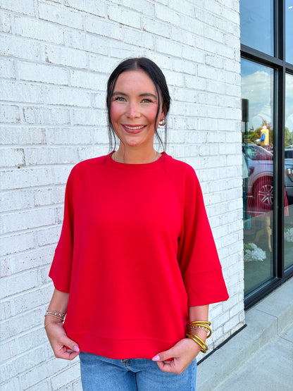 Quarter Sleeve Soft Stream Top