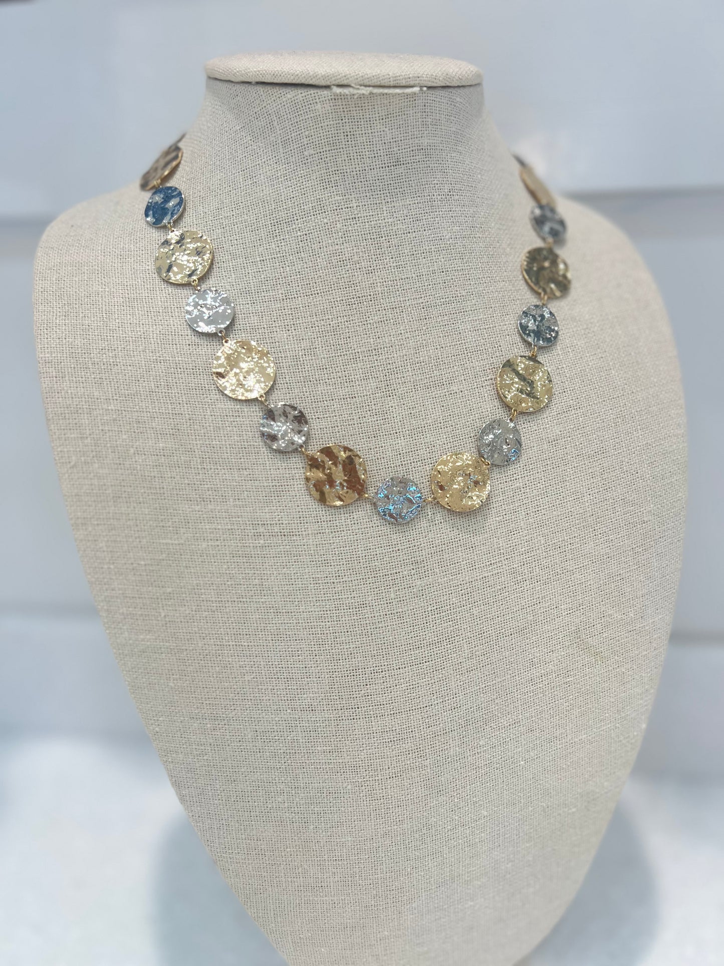 Tow Toned Circle Necklace