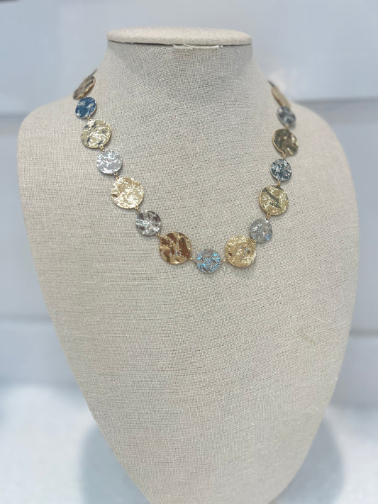 Tow Toned Circle Necklace